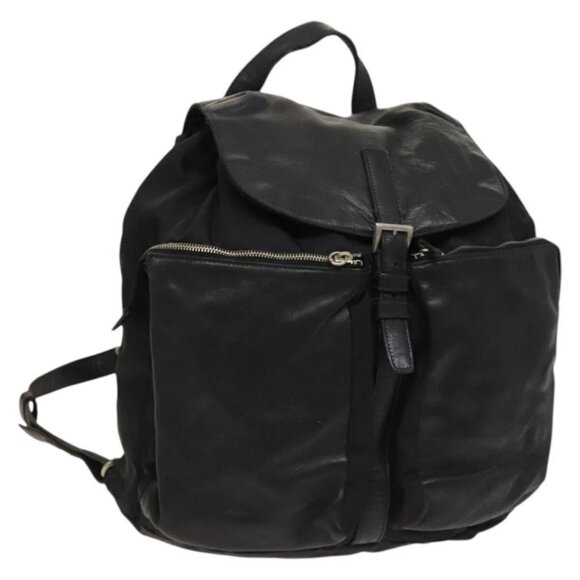 PRADA Backpack Nylon Black Silver Auth bs27860 - Picture 1 of 16